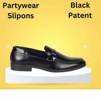 Kavsun Semi Casual Slipon Partywear Shoe For Men Black (KV5012)