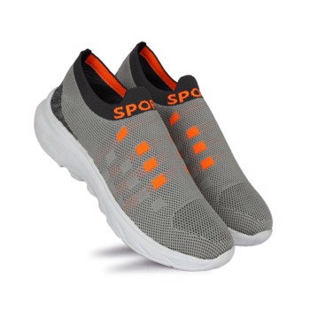 Kavsun Grey Flyknit Fabric Sport Shoe For Men (KV506)