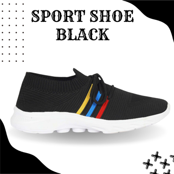 Kavsun Black Flyknit Fabric Sport Shoe For Men (KV509)