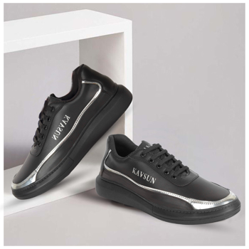 Kavsun Smart And Trendy Black Sneaker For Men (KV801)