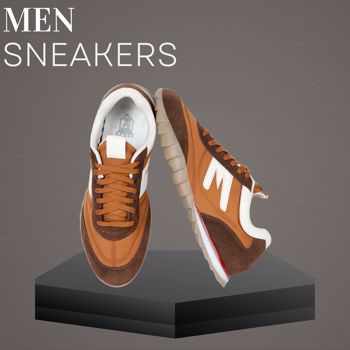 Kavsun Trendy Sneakers For Men Tan ( KV810)