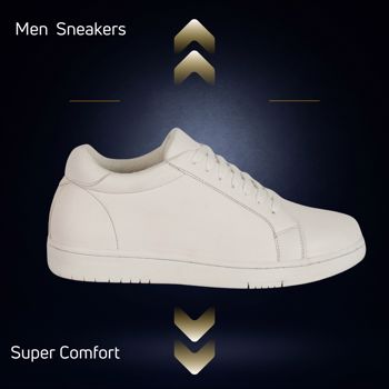 Kavsun Classy Elegant White Sneakers For Men (KV814)