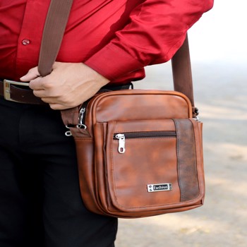 Kavsun -  Men Synthetic Leather Side Sling Bags