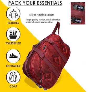KAVSUN Red Travel Bag With Wheels Red (KVBAG-018)