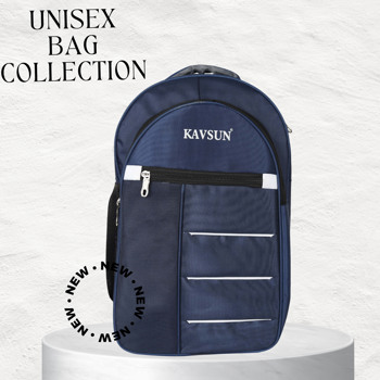 Kavsun Trendy Unisex Backpack Laptop Bag  T Line Blue ( KVBAG-S15)