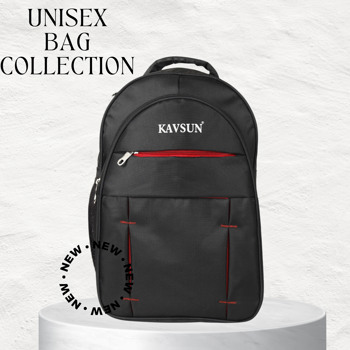 Kavsun Trendy Unisex Backpack Laptop Bag A Line Black ( KVBAG-S19)