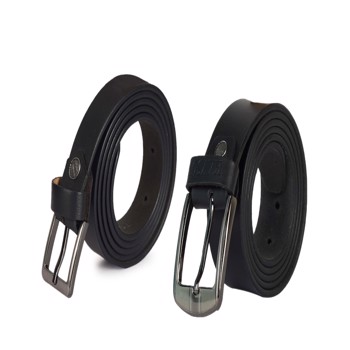 Kavsun Combo of Black women Belt Black Men Belt (KVBTC_217)