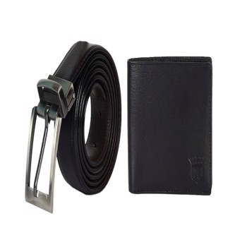 Kavsun  Combo Of Men Reversible Belt And Leather Wallet  (KVRBT_W117)
