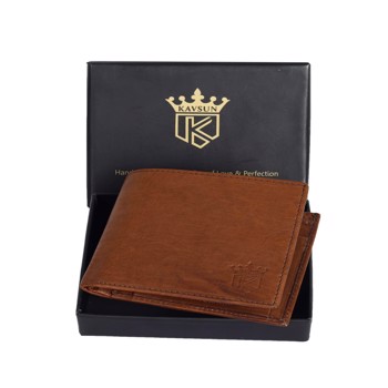 Kavsun Genuine Leather Wallet For Men Brown
