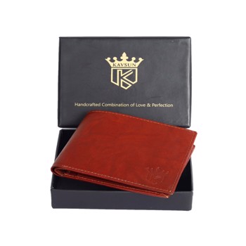 Kavsun Genuine Leather Wallet For Men Red