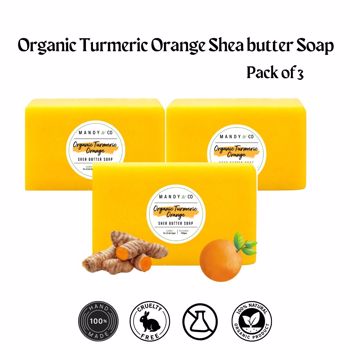 Orange Turmeric Shea Butter Soap (Pack of 3)  (OTSBS3)