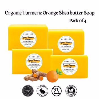 Orange Turmeric Shea Butter Soap (Pack of 4)  (OTSBS4)