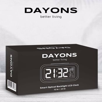 Dayons Smart Optical Backlight Clock with 12 cms. LCD Screen