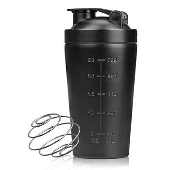 Dayons Stainless Steel Gym Protein Shaker Black Bottle