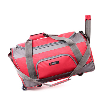 Bleu Travel Bag With Wheels-Red & Grey-Tb-507