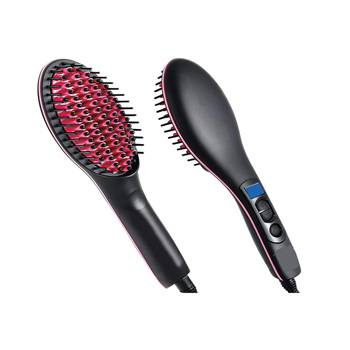 Anmol Electric 3 in 1 Ceramic Fast Hair Straightener Brush with LCD Temperature Control Display