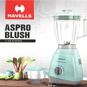 Havells Aspro Blush Blue 400 Watts 2 Jar Mixer Grinder Blender