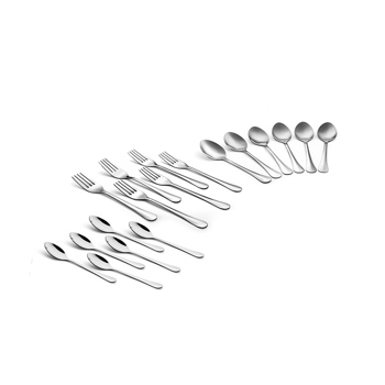 Always 18 Pieces (6 Table Spoon 6 Tea Spoon 6 Forks) Stainless Steel Cutlery Set