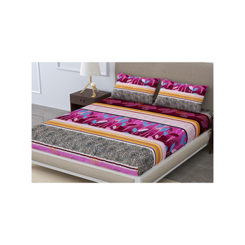 Versatile Colourful Microfibre Printed Double Bedsheet Set-Bs2052