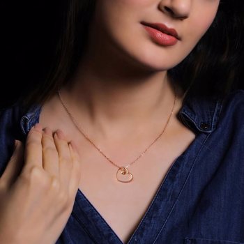 Giva Anushka Sharma Rose Gold Heart Necklace
