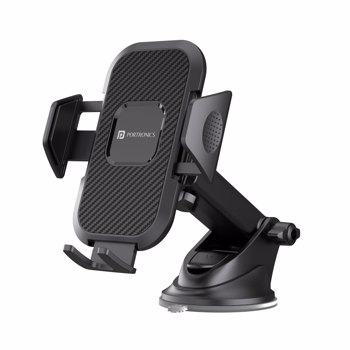 Portronics(POR 116)Clamp M Car Mobile Holder with 360� Rotational, Strong Suction Cup, One Click Rel