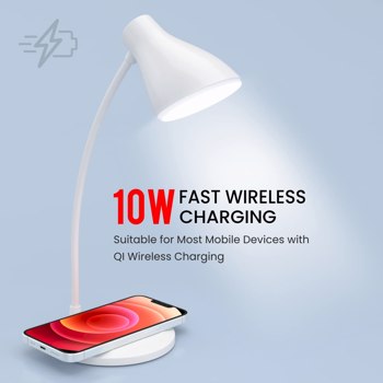 Portronics(POR 1597)Brillo 3 Portable Lamp with Wireless Charger with 10W Output, 360 degrees Flexib