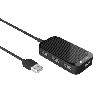 Portronics(POR 1634)Mport 4D USB Hub (4-in-1), Multiport USB Dock with Long Cable and up to 480 Mbps