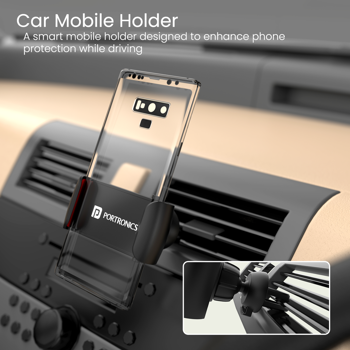 Portronics(POR 1759)Clamp 2 Car AC Vent Mobile Holder 360� Rotational, Strong Grip, Easy Set Up Comp