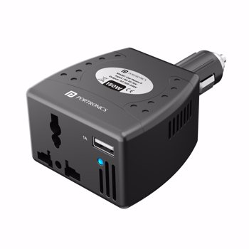 Portronics Car Power II  150W Car Inverter Adapter for Laptop & Smartphone Charger, Universal AC Soc