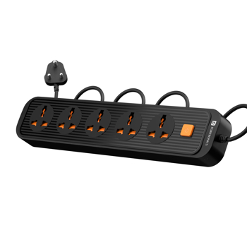 Portronics(POR 1895)Power Plate 13 Multiplug Extension Board with 5 Power Sockets, 1500W, 2M Cord Le