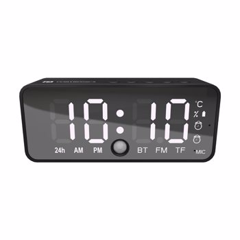 Portronics(POR 2001)Pixel 4 Digital Smart Alarm Clock with 5W Speaker, In-Built Mic, 2 Alarm Setting