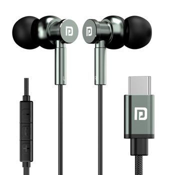Portronics(POR 2003)Conch Tune C in Ear Type C Wired Earphones with Mic,10mm Driver, 1.2m Nylon Brai