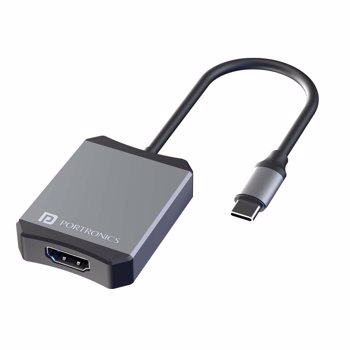 Portronics(POR 2039)Mport X Type-C to HDMI Adapter with 4K @ 60 Hz Ultra HD Resolution, USB-C Plug,