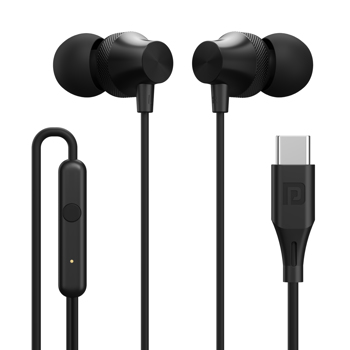 Portronics(POR 2281)Conch Beat C in Ear Wired Earphones with Mic, Type C Audio Jack, 10mm Driver, 1.