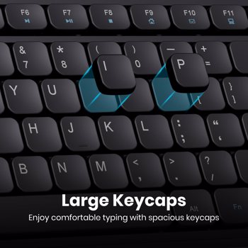 Portronics(POR 2400)Key8 Combo Wireless Keyboard and Mouse Set with 2.4 GHz Wireless,Large Keycaps,104 Keys,Adjustable Mouse Sen