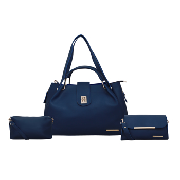 Lapis O Lupo WomenS Handbag Sling Bag And Pouch Combo Blue Set Of 3