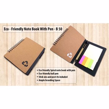 Power Plus B50 Eco Friendly Notepad With Pen and Sticky Pads