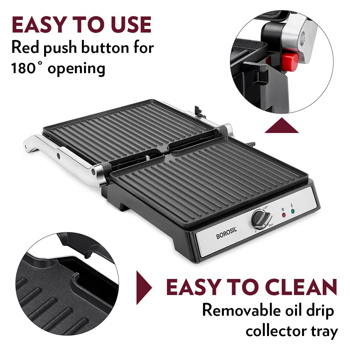 Borosil 2000 Watt Super Jumbo Grill Sandwich Maker