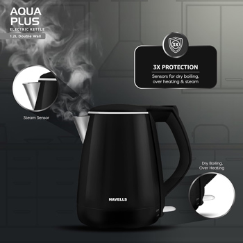 Havells Aqua Plus 1250 Watts 1.20 Litre Electric Kettle