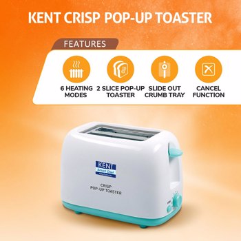 KENT 700 Watts 2 Slice Crisp Pop Up Toaster