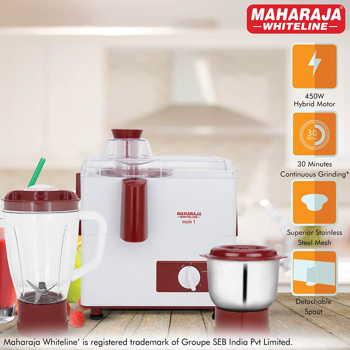 Maharaja Whiteline Mark 1 Happiness JX100 450 Watt Juicer Mixer Grinder