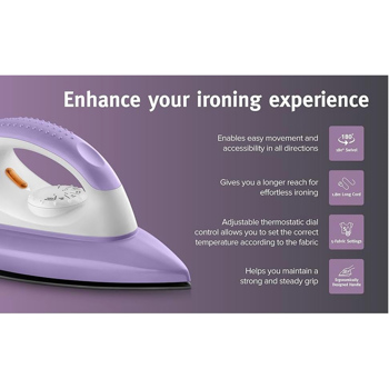 Usha EI Armor 1100 Watt Weilburger Soleplate Dry Iron