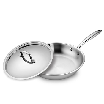 KENT 118025 Triply Frying Pan 24 CM With Stainless Steel Lid and Diecast Handle 1.70 Litre