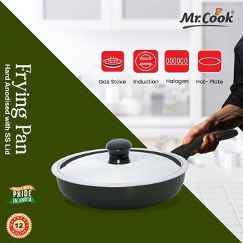 United Mr. Cook Hard Anodised 26 CM Stainless Steel Induction Base Frying Pan