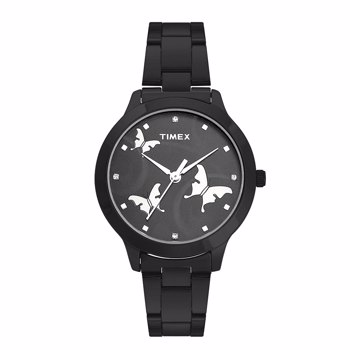 Timex Fashion Womens Black Dial Round Case 3 Hands Function Watch TW000T609