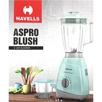 Havells Aspro Blush 400 Watts 2 Jar Mixer Grinder Blender