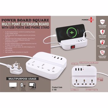 Power Plus C166 Power Board Square Multi Point Extension Board