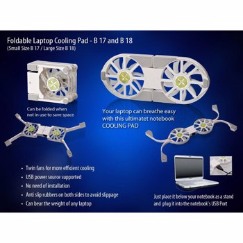 King Craft Folding Laptop Stand With USB Fan Small