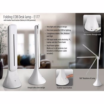 Power Plus E177 Folding Cob Desk Lamp With Feather Touch Button