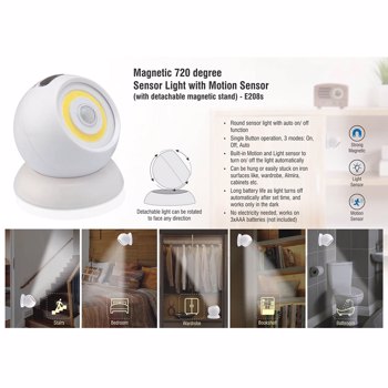 King Craft Magnetic 720 Degree Sensor Light With Motion Sensor